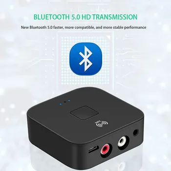 

Portable NFC Bluetooth Stereo Audio Receiver Adapter AUX 3.5mm/ RCA Output Music Sound For Phone Car Speaker Amplifier