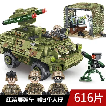 

Baby Semp Building Blocks World War II Tank Boy Red Arrow Missile Truck 105656 Children Puzzle Building Blocks Military Assemble