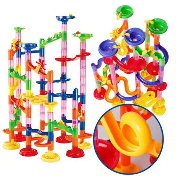

29/80/105/109 pcs Building Blocks DIY Marble Run Toys Maze Balls Track Construction Toys Educational Pipe Game For Children