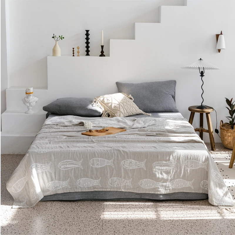 

Printing Summer Quilt for Double Single Bed Duvet 100% Cotton Blanket Comforters Bedspread Bed Cover Quilting Home