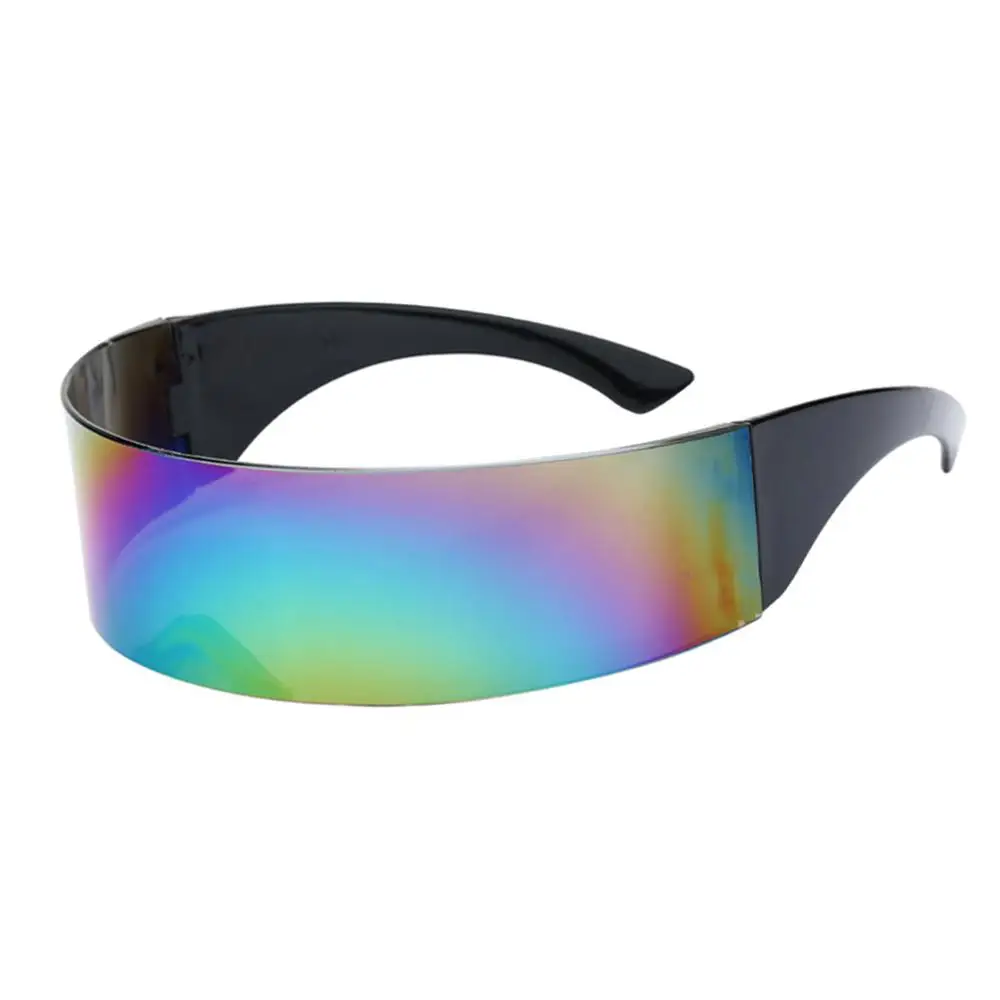 3x Futuristic  Mirrored Sunglasses Monoblock Shield Glasses Costume 