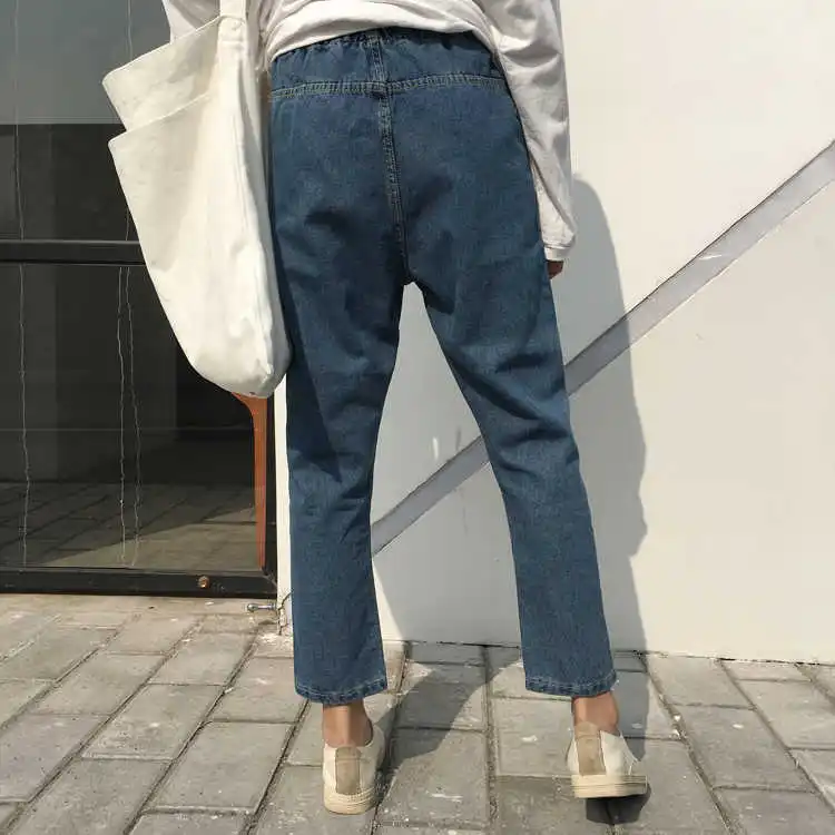Neploe Harajuku Bf стильные женские джинсы, брюки с клубничной вышивкой, милые шаровары, весенние осенние штаны длиной до щиколотки 56999