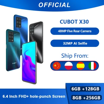 Cubot X30 Cellphone Global Version 48MP Five Camera 32MP Selfie 8GB+256GB NFC 6.4" Fullview Display Android 10 celular WIFI 5G