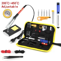 Kit de fer à souder électrique numérique 60W, température réglable 220V 110V, outil de soudage, pointes en céramique pour réparations 