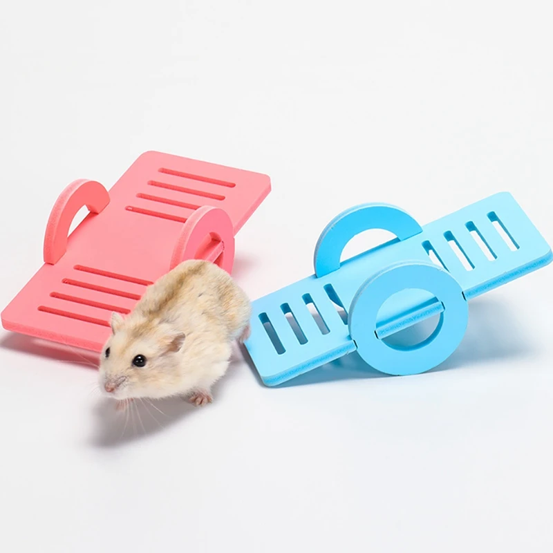 Wooden House Cage Hamster Rat Toys Mouse Exercise Seesaw 