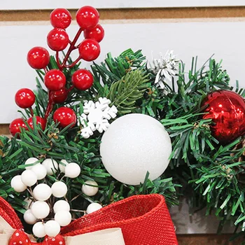 

1x PVC 30cm Christmas Wreath Front Door Hanging Garland Holiday Home Decorations Christmas Wreath Decors