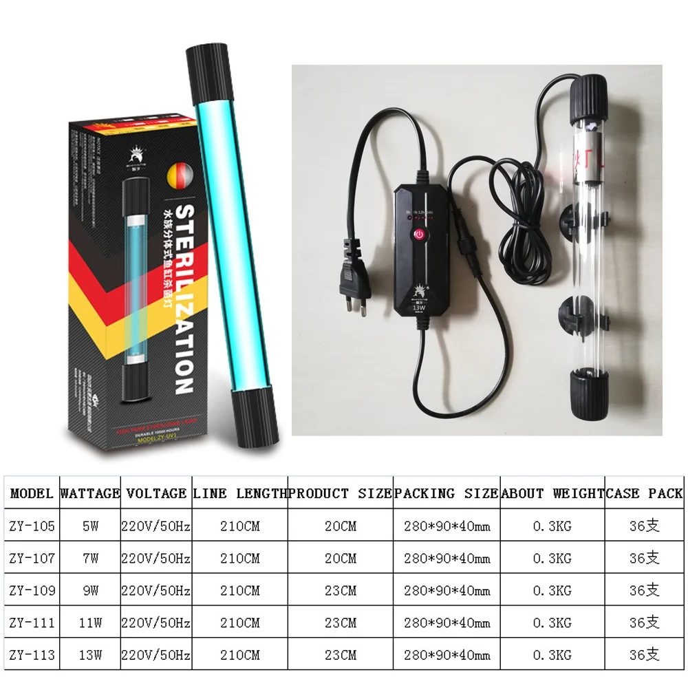 Éclairage,Stérilisateur à lampe UVC pour Aquarium, désinfection à la