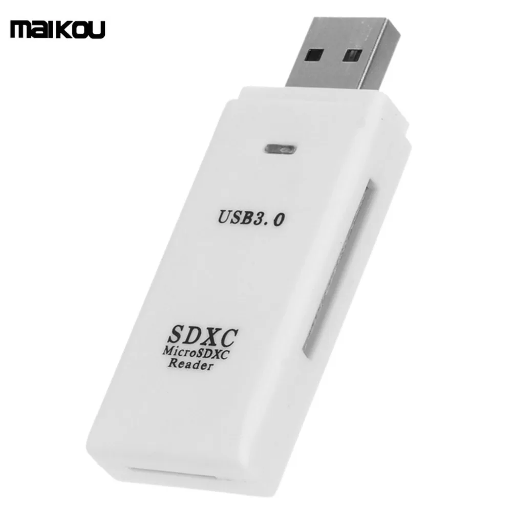 Maikou USB 3,0 считыватель карт памяти с 2 слотами 5 Гбит/с супер скорость считыватель карт с крышкой для SDXC SD TF Micro SD карты
