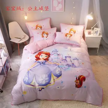 

Cartoon Sofia Princess bedding set twin size quilt duvet cover set for girls bed queen size coverlet single comforters