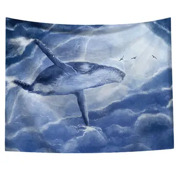 

1Pc Household Bedroom Tapestry Creative Whale Pattern Tapestry Fashion Printing Beach Towel Wall Hanging Shower Curtain Throw Ru