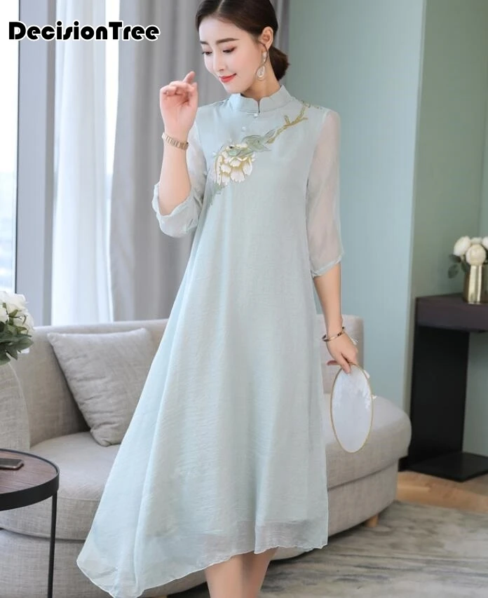 aodai cheongsam платье традиционная Восточная одежда ao dai платья короткое Кружевное платье для женщин вьетнамское платье Ципао