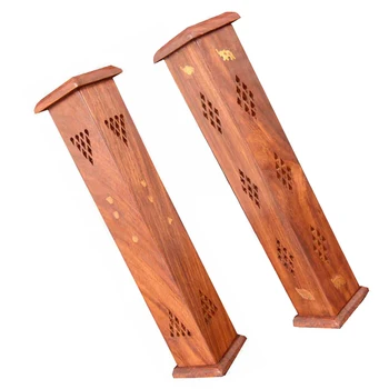 

1X Wooden Incense Stick Holder Burning Joss Insence Box Insense Burner Catcher