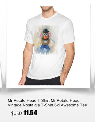 Футболка Mr Potato Head винтажная ностальгическая Футболка Mr Potato Head 6xl потрясающая футболка Летняя Хлопчатобумажная футболка с короткими рукавами и принтом