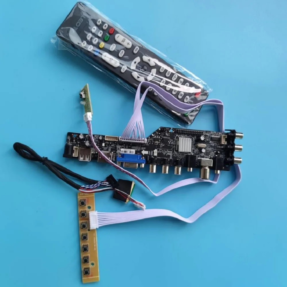 

Комплект для LP156WHU TL 1366x768 HDMI-совместимые пульты дистанционного управления драйвер панель монитор цифровой контроллер доска DVB-T DVB-T2 светодиодный USB VGA AV ТВ