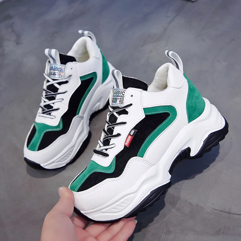 

Chunky Sneakers For Women 2020 Spring New Basket Female Tenis Platform Fashion Casual Shoes Woman Designers Leather Ladies Shoes