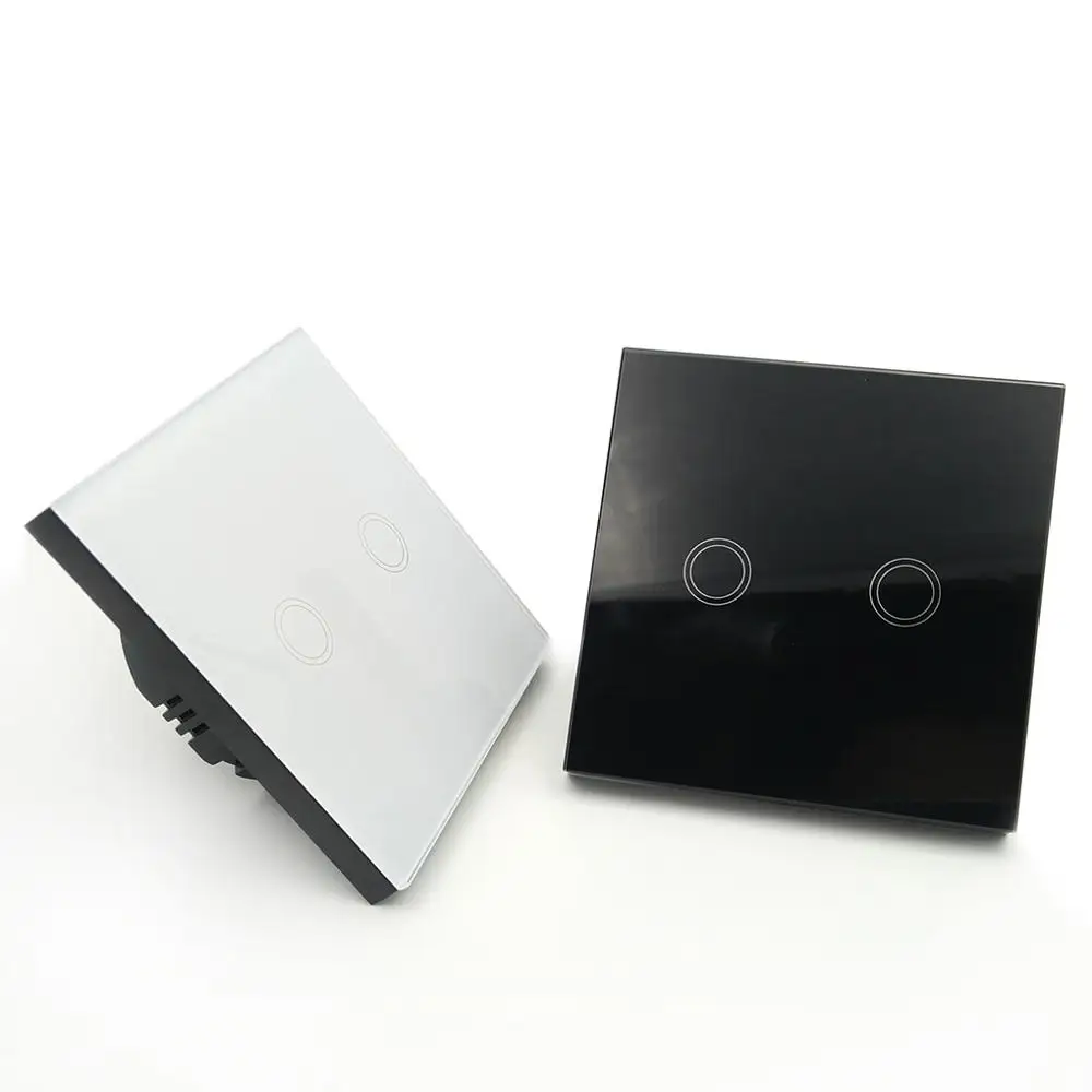 

Wall Light Touch Switch Panel EU On/Off Sensor Two Gang One Way Waterproof 240V Controller Switch Plate