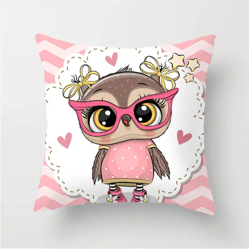 Owl Decoration Cushion Cover Polyester Throw Pillow Case Cover Decoration Pillowcases Decorative Pillows Cover TP136 - Цвет: TP13609