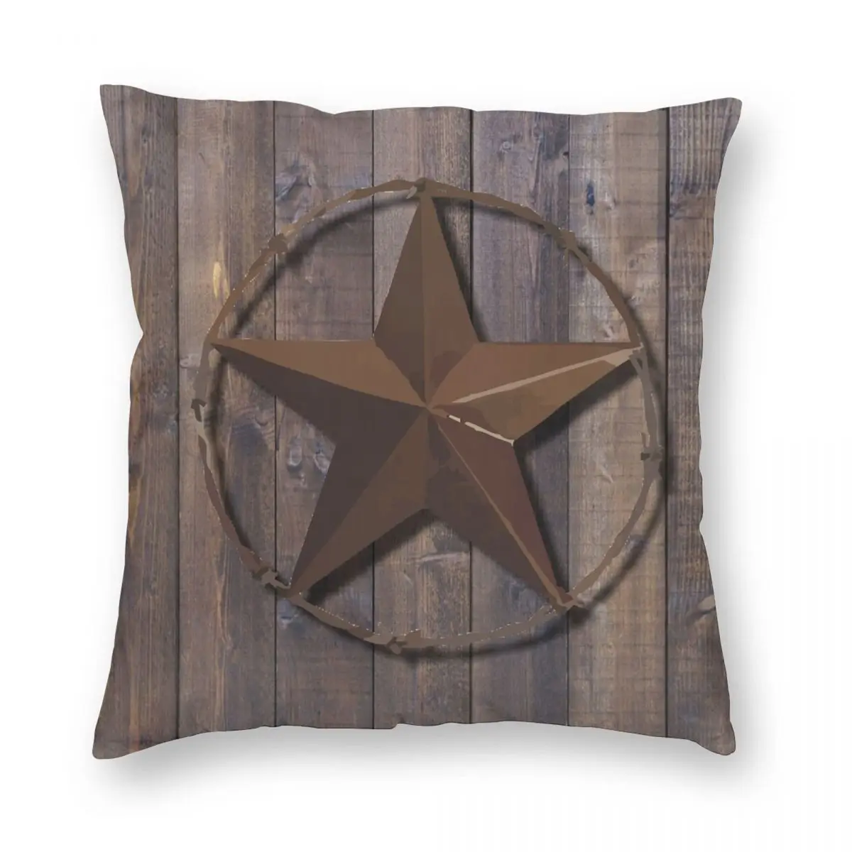 Примитивная сарая древесина одинокая техасская звезда квадратная Подушка Чехол