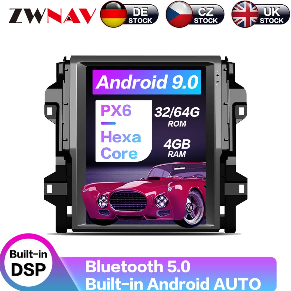 Android 9 64+ 4G Tesla с DSP Carplay Автомобильный мультимедийный плеер стерео для Toyota Fortuner- gps навигация