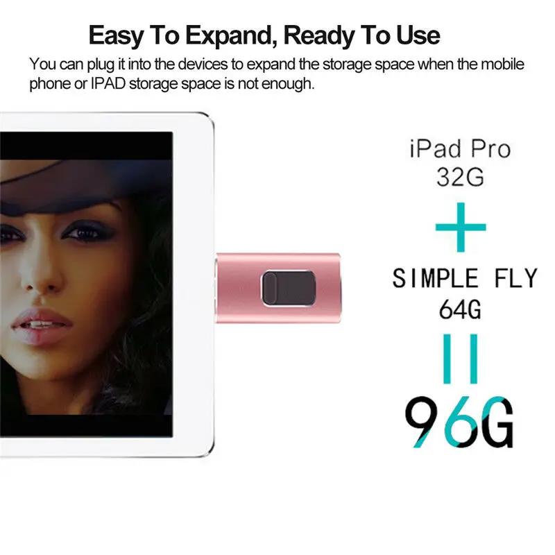  4 in 1 Flash Drive for iPhone & ipad & Android Phones Type C Device 128GB 64GB 32GB 16GB USB C Phot