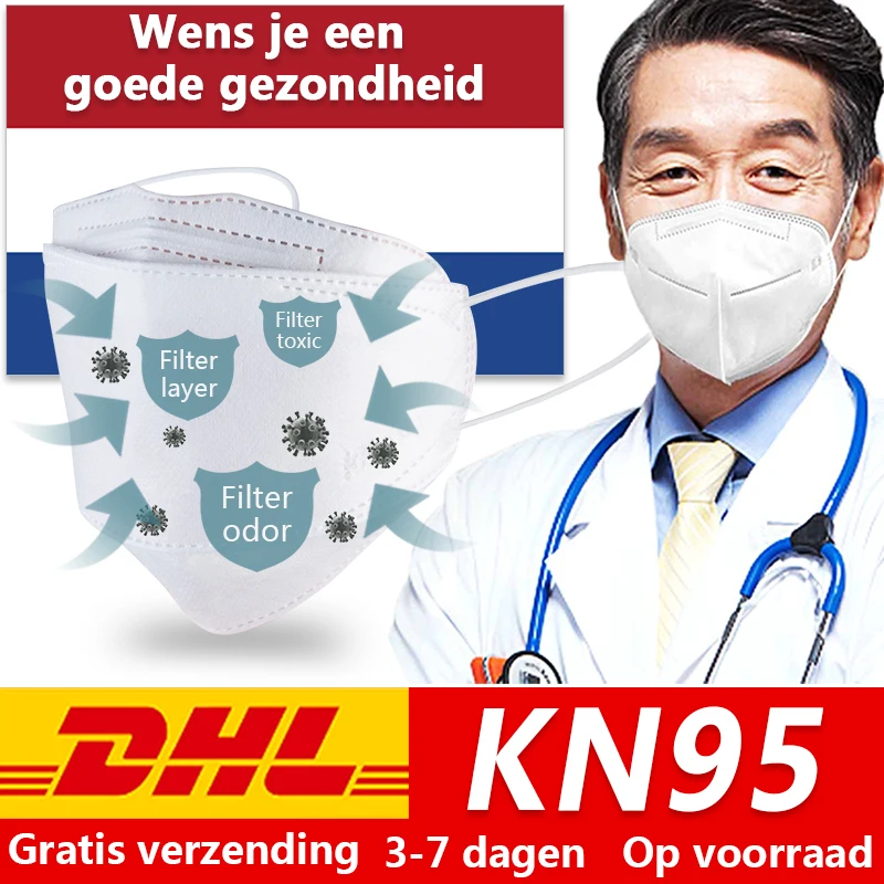 

DHL Shipping Disposable ffp2 Protective Mask 4 Layers Dustproof Protective Cover Masks Face Masks KN95 mascarillas ffp2 masque