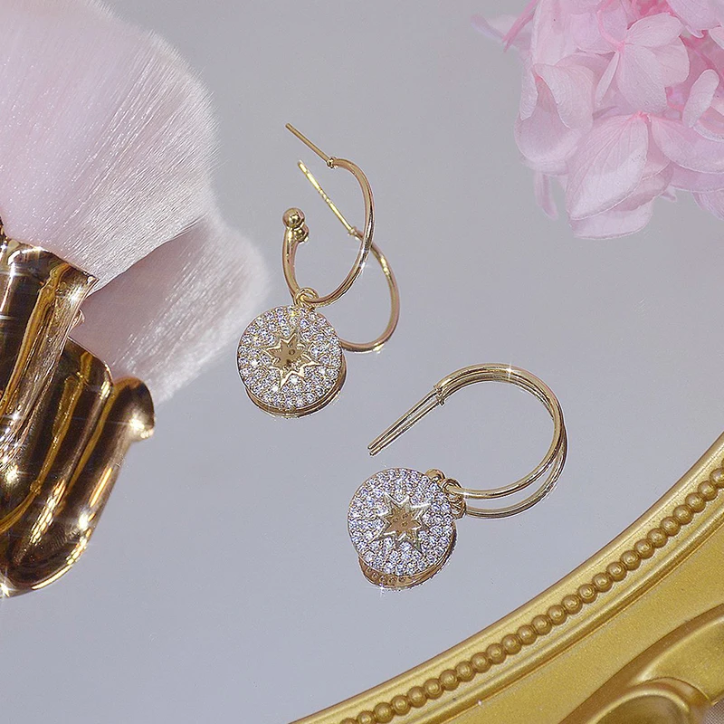 Elegant Exquisite Micro Inlaid CZ Round Women Earring AAA Cubic Zirconia Charm Korean Stud Earrings Wedding Jewelry Pendant Gift - Image 6