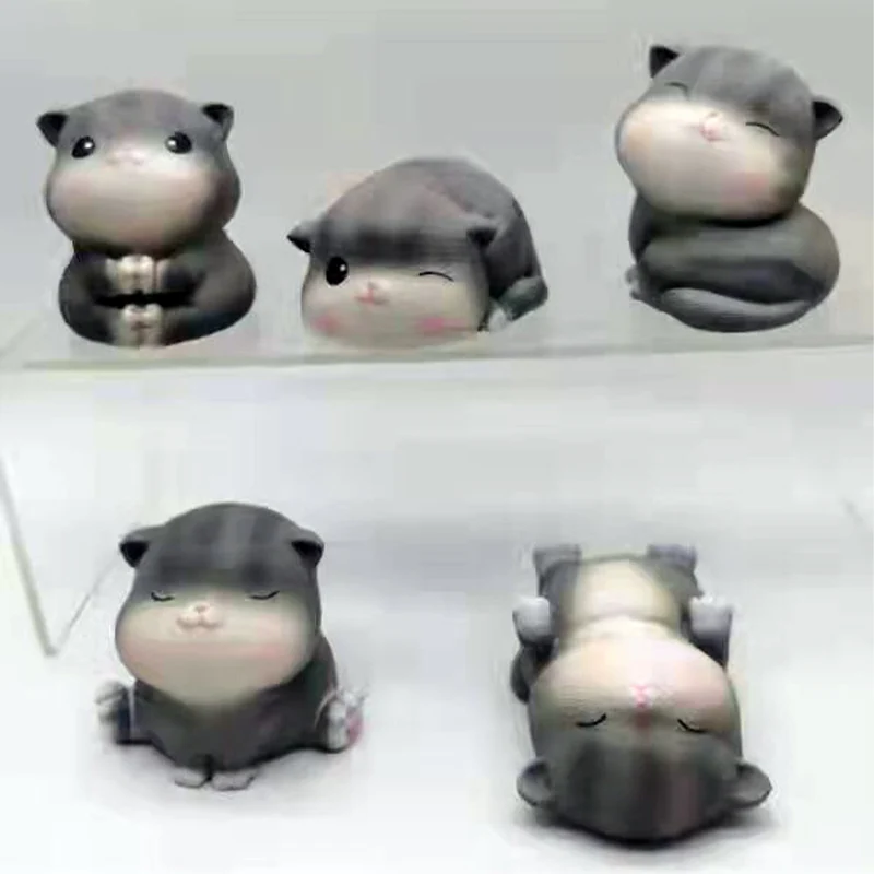

Amine 5 Models Naughty Cat Family Cute Cats Static Action Figure Toys
