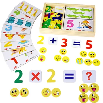 

Wooden children's early education educational toys fun digital learning teaching aid set Montessori arithmetic digital card toys