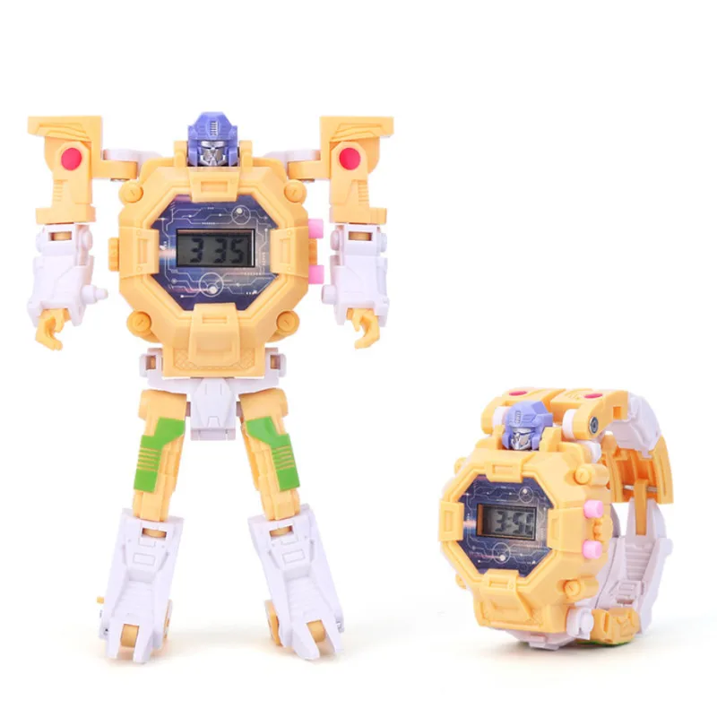 Водонепроницаемый Робот детские часы игрушки для детей на день рождения Рождественский подарок часы для мальчиков - Цвет: Yellow
