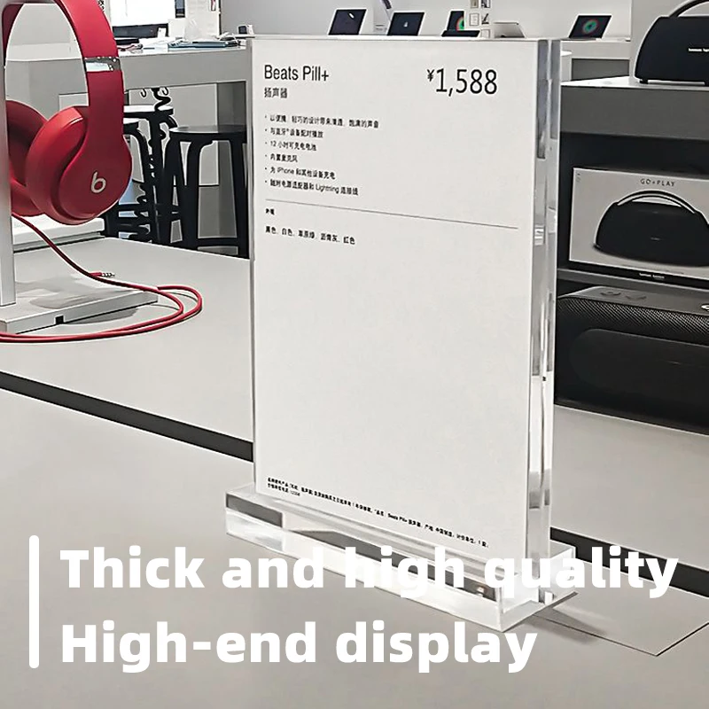 A4 A5 T Shape Table Top 4S Shop Price Tag Product Menu Clear Transparent Acrylic Sign Holder Display Stand Picture Photo Frame