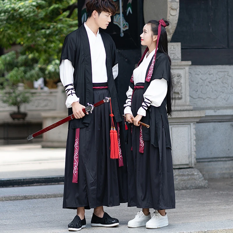 Традиционный китайский hanfu костюм Древняя китайская мужская женская Феи женский китайский Стиль Повседневный улучшенного качества; в стиле династии Тан; народные костюмы DL4188