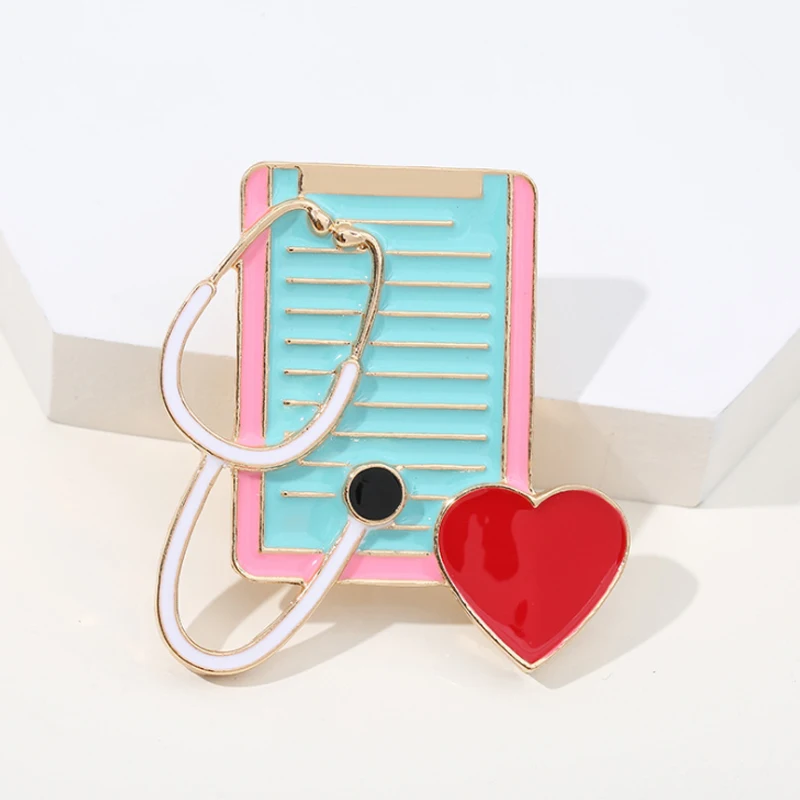 Elegant Heart-Shaped Medical Brooch Pin - Perfect