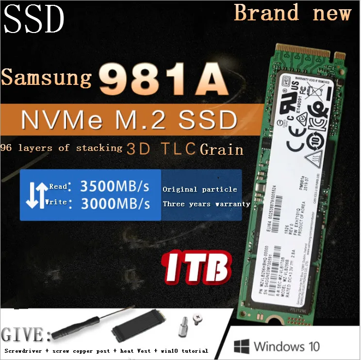 Samsung pm981a 1T m.2 nvme 1 ТБ M2 PCIe SSD настольный ноутбук SSD|Компьютерные кабели и разъемы| |