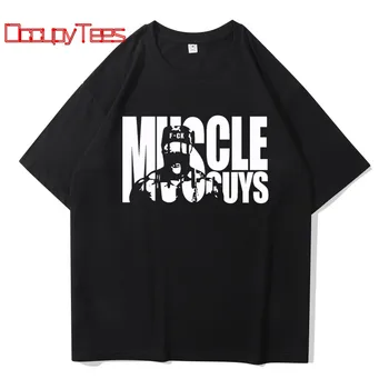 

body building T Shirt men cotton round collar muscle exercise fitness strong and handsome mens T-shirt trends cotton brand top