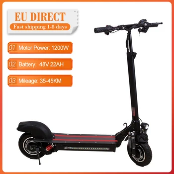 

[EU Direct] 10 inch Folding Electric Scooters Adults Electrico Skateboard Kick Scooter Daul Motor 1200W 45KM 48V 22AH E-Scooter