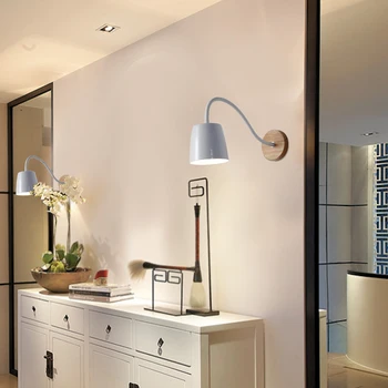 

black white moder wall lights for home wall lamps livingroom bedroom bedside Foyer Hose Creative sconces E27 indoor lighting