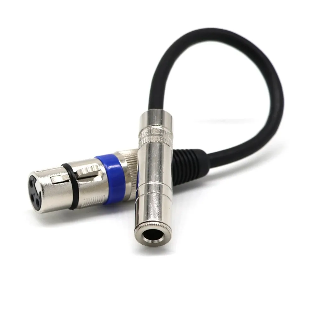3 Pin Male XLR to 6.35mm 1/4 inch Female Jack Plug  Cable Adapter Connector 