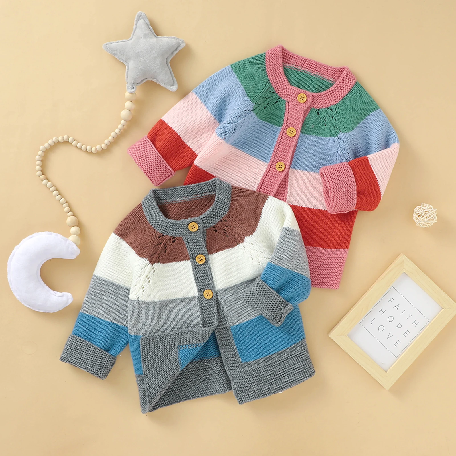 Rainbow Autumn Jacket Girls Little Girl Cardigan Jacket Rainbow