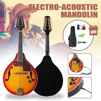 

NEW Rosewood 8-String Electric Mandolin A Style Rosewood Fingerboard Adjustable String Instrument with Cable Strings Picks Bag