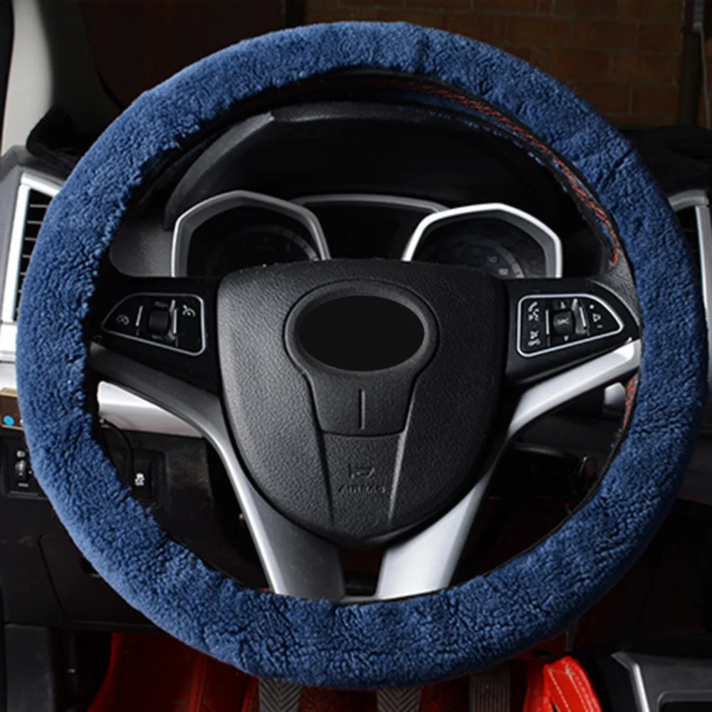 1x шерсть пушистый чехол рулевого колеса автомобиля мягкая защита Decorarion Удобная