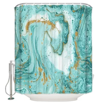 

Marble Granite Pattern Wallpaper Pattern Shower Curtains Polyester Fabric Waterproof Bath Curtain