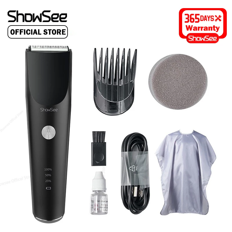 Showsee Electric Hair Clipper Ceramic Moving Knife Typec Fast Charging