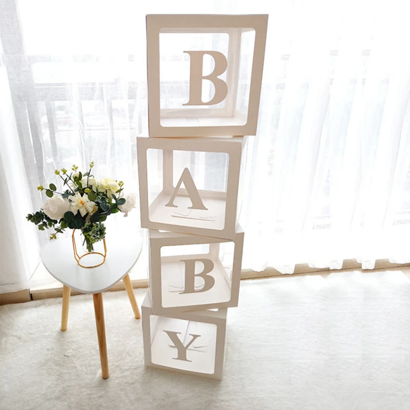 Baby Shower Decorations Boy Girl 30cm Transparent Box First 1st Birthday Party Kids Name Customize Balloon | Дом и сад