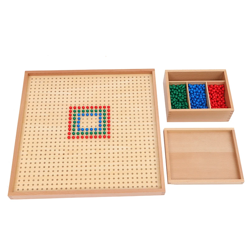 Square Peg Board maths Montessori 16cmx16cm 100 holes SEN SinglePk 3Pk5 