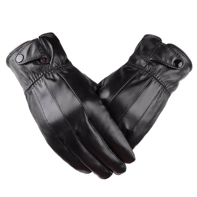 Calymel перчатки для мужчин и женщин модные теплые кашемировые кожаные мужские зимние перчатки для вождения водонепроницаемые высококачественные перчатки - Цвет: I02 12