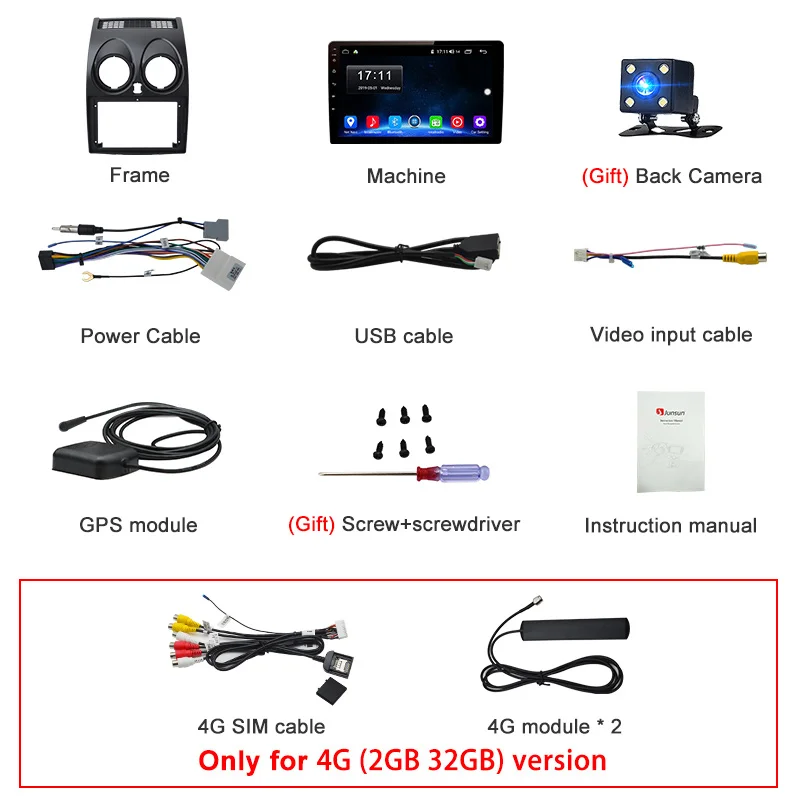 Clearance Junsun V1 pro 4G+64G CarPlay Android 9.0 DSP For Nissan Qashqai 2006-2013 J10 Car Radio Multimedia Video Player Navigation GPS 5