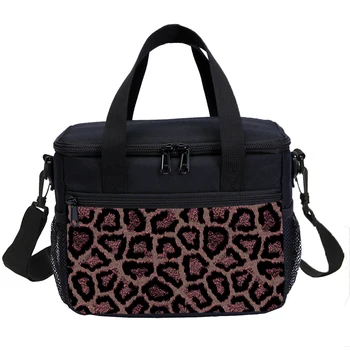 

Adults Women Girls Leopard Print Lunch Bag Meal Prep Bag Insulated Cooler Bag Ice Bag Picnic Food Lunch Storage Bag