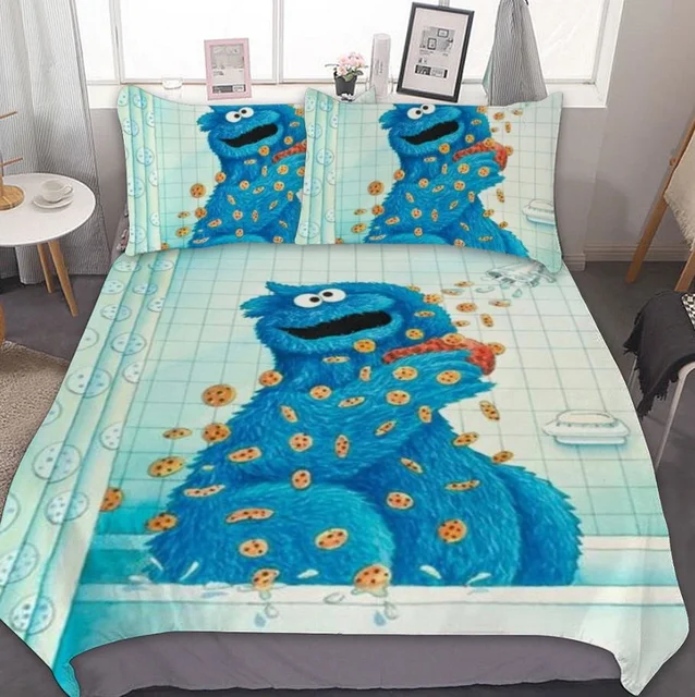 twee Specialiteit Uitbarsten Beddengoed Sets Monster Sesamstraat Cookie Ons/Europa/Uk Size Quilt Bed  Dekbedovertrek Kussensloop 2-3 Stuks Sets Volwassen Baby - AliExpress