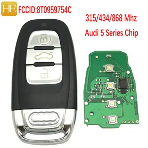 Image 1 - HE Xiang Car Remote Control Key For Audi Q5 A4L A5 A6 A7 A8 RS4 RS5 S4 S5 PCF7945AC FCCID 8T0959754C Chip 315 434 868Mhz Car Key
