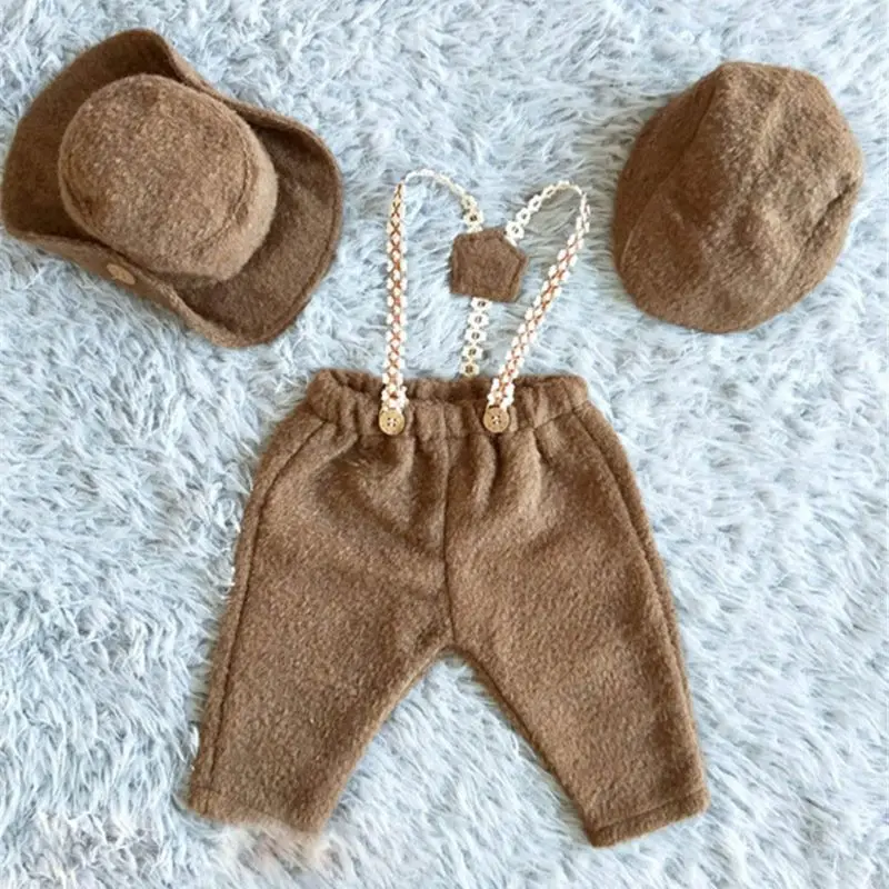 Наряд для фотосессии с полной луной для маленьких мальчиков, нагрудник для малышей, штаны, шапка, реквизит для фотосессии